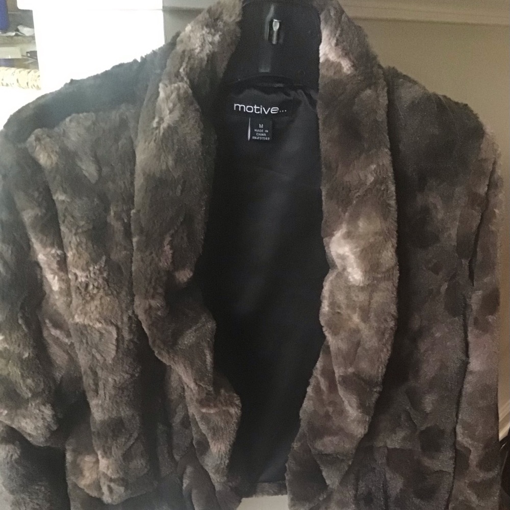 Faux Fur Jacket in warm bronze shades